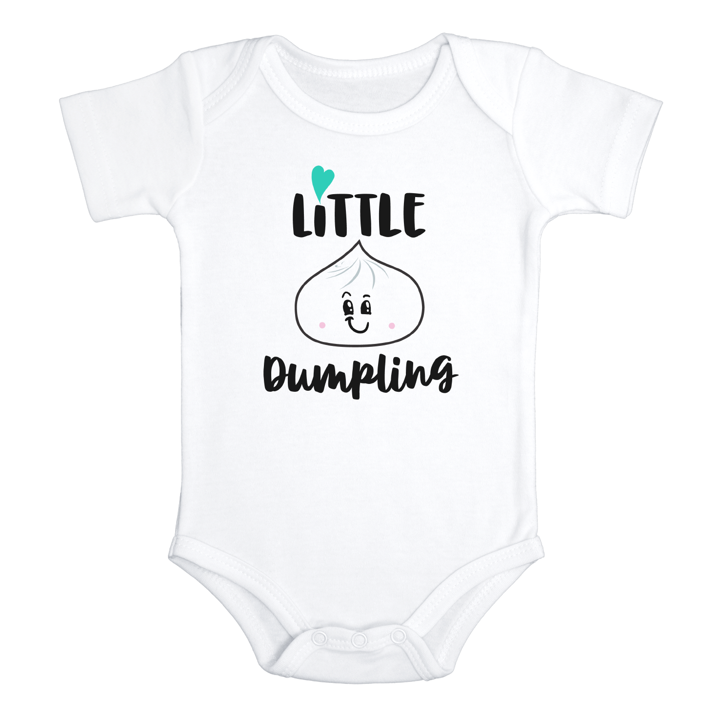 LITTLE DUMPLING Funny baby boy onesies Asian Food bodysuit (white: short or long sleeve)