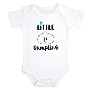 LITTLE DUMPLING Funny baby boy onesies Asian Food bodysuit (white: short or long sleeve)