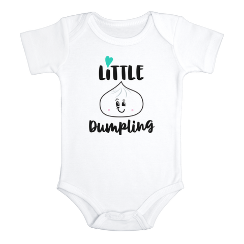 LITTLE DUMPLING Funny baby boy onesies Asian Food bodysuit (white: short or long sleeve)