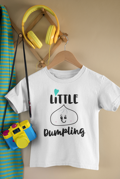 LITTLE DUMPLING Funny baby boy onesies Asian Food bodysuit (white: short or long sleeve)