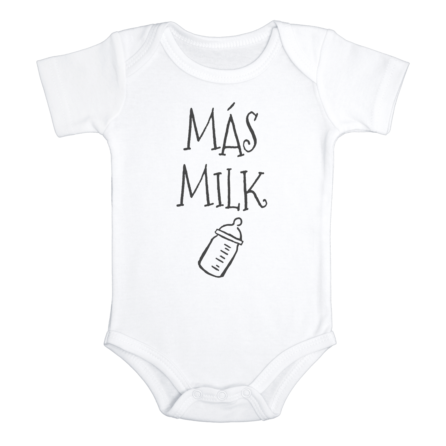 MAS MILK Funny Baby Milk Bodysuit Onesie White - HappyAddition
