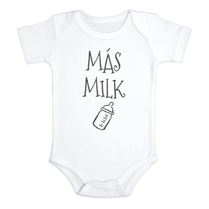 MAS MILK Funny Baby Milk Bodysuit Onesie White - HappyAddition