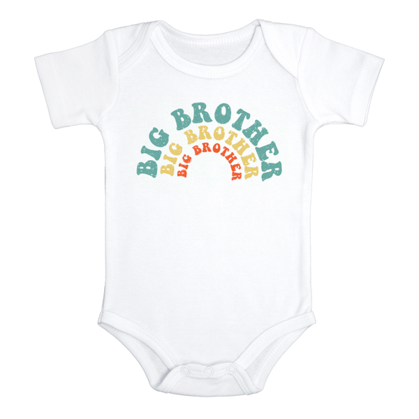 BIG BROTHER Funny Baby Brother Onesie Baby Boy Body Suit White