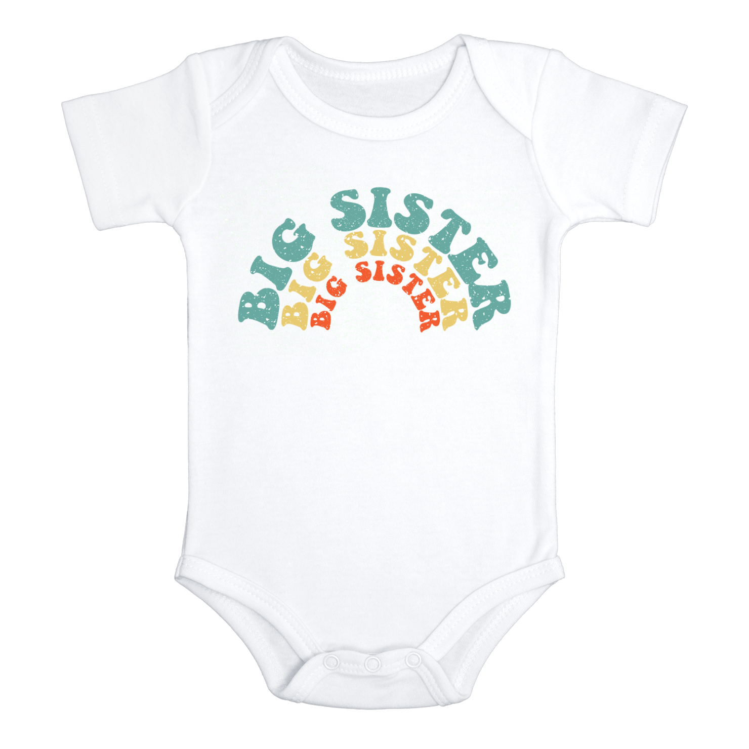 BIG SISTER Funny Baby Sister Rainbow Onesie Baby Girl Body Suit  (white: short or long sleeve) toddler 3t 4t 5t Available