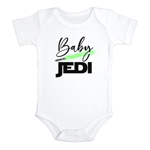BABY JEDI Funny baby onesies bodysuit (white: short or long sleeve)
