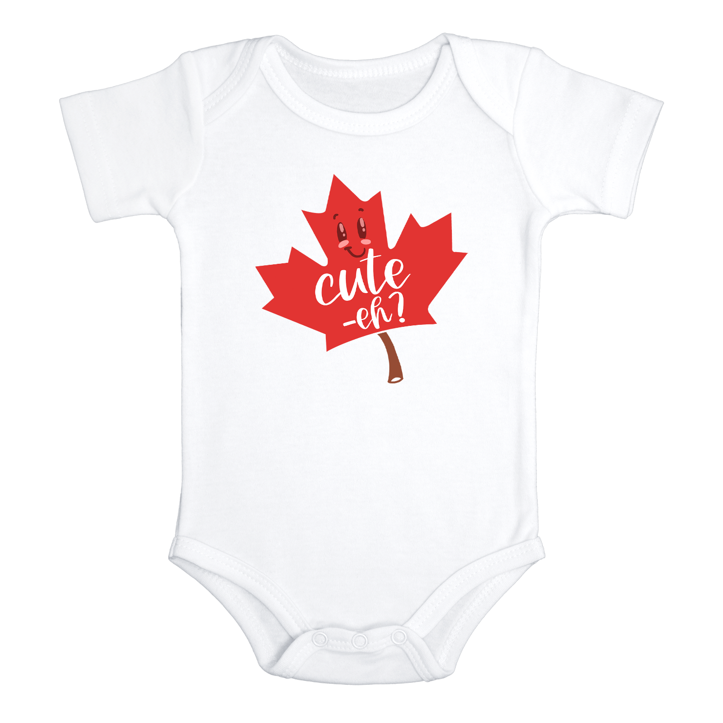 CUTE EH Funny baby Canada onesies bodysuit white short or long sleeve