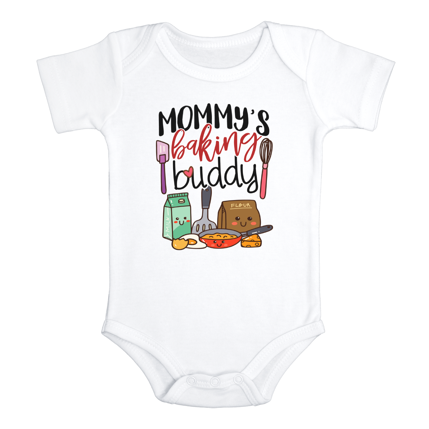 MOMMY'S BAKING BUDDY Funny baby Cooking onesies bodysuit (white: short or long sleeve)