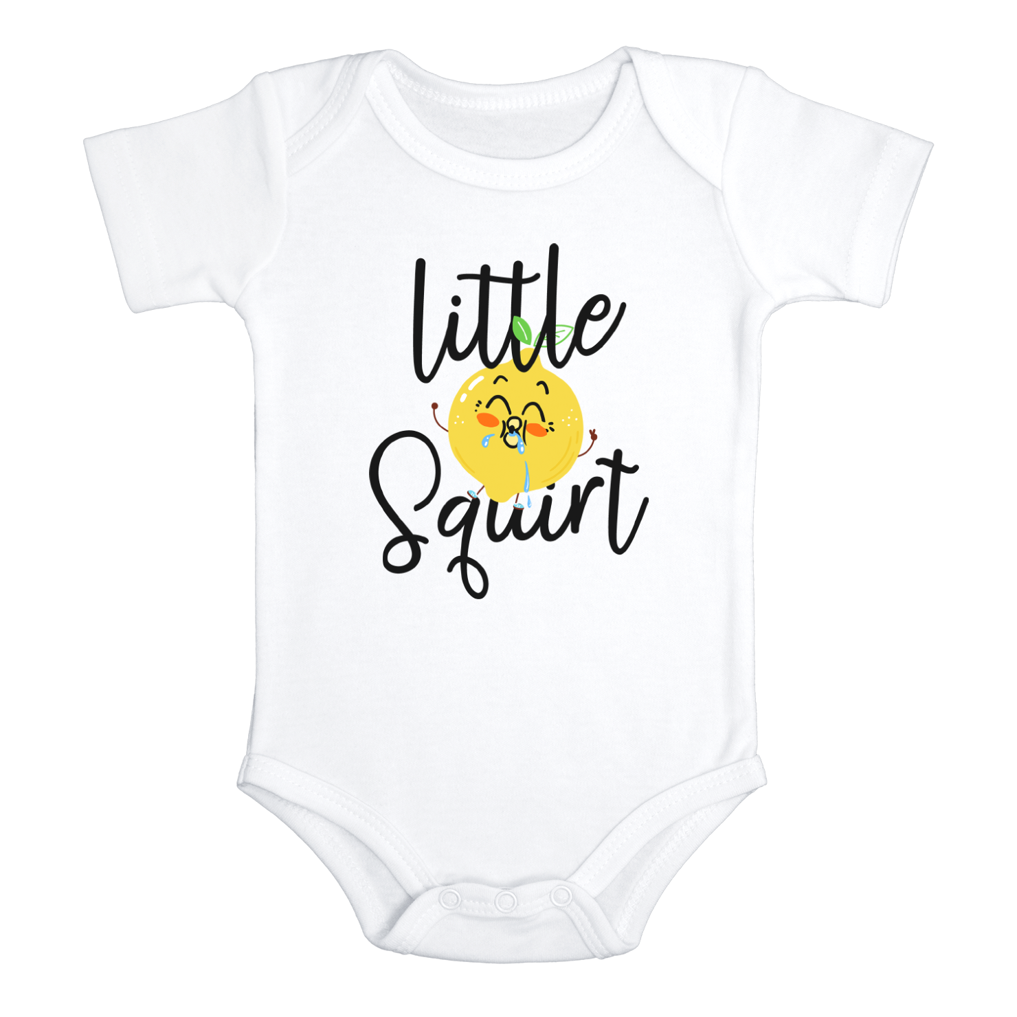 LIL' SQUIRT Funny Baby Bodysuit/ Cute Whale Onesie White