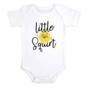 LIL' SQUIRT Funny Baby Bodysuit/ Cute Whale Onesie White