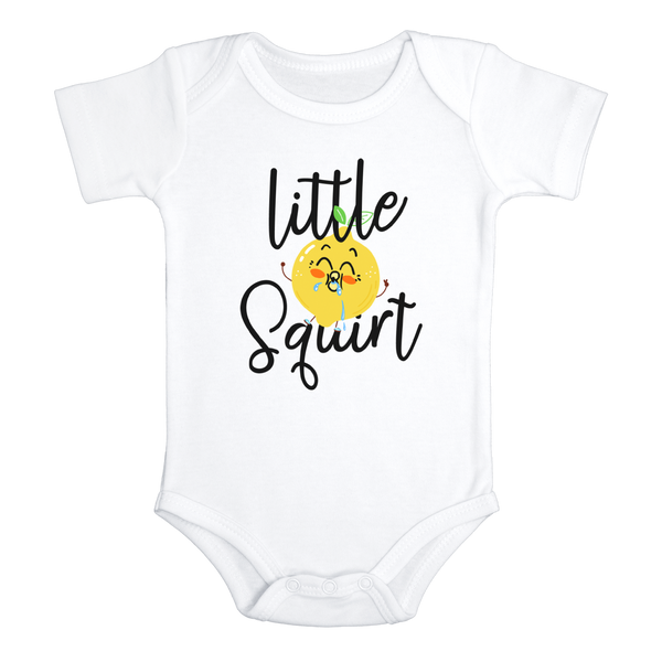 LIL' SQUIRT Funny Baby Bodysuit/ Cute Whale Onesie White