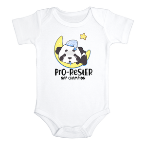 PRO-RESTER NAP CHAMPION Funny baby Wrestling onesies bodysuit (white: short or long sleeve)