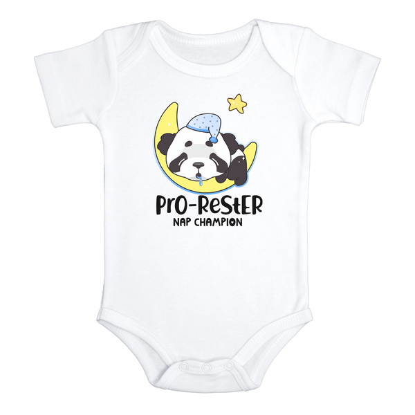 PRO-RESTER NAP CHAMPION Funny baby Wrestling onesies bodysuit (white: short or long sleeve)