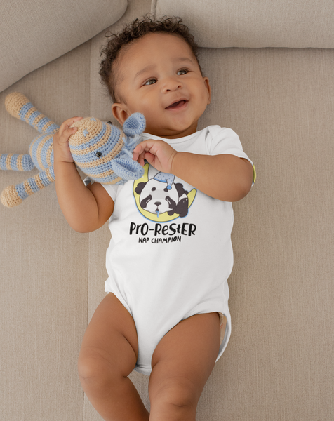 PRO-RESTER NAP CHAMPION Funny baby Wrestling onesies bodysuit (white: short or long sleeve)