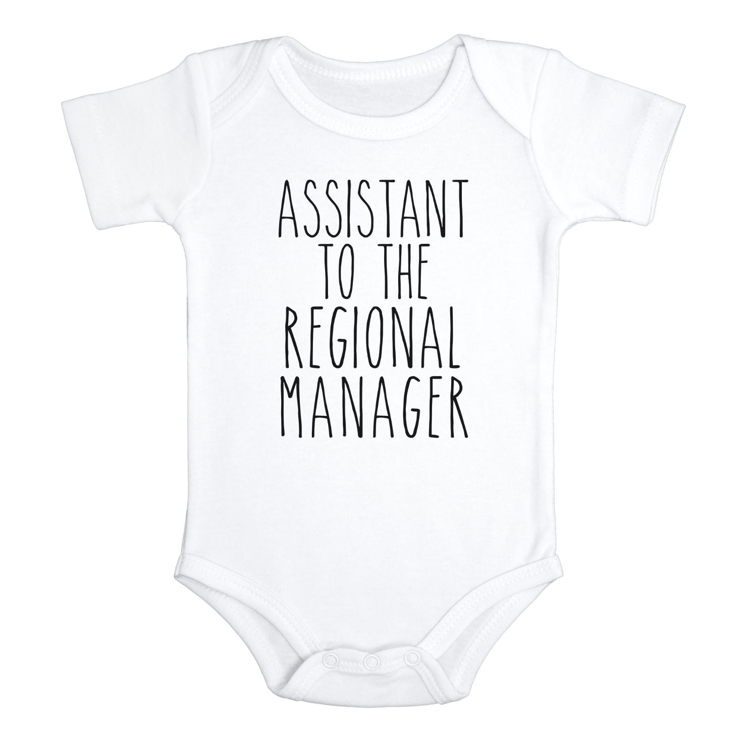ASSISSTANT TO THE REGIONAL MANAGER Funny the office baby onesies bodysuit (white: short or long sleeve)