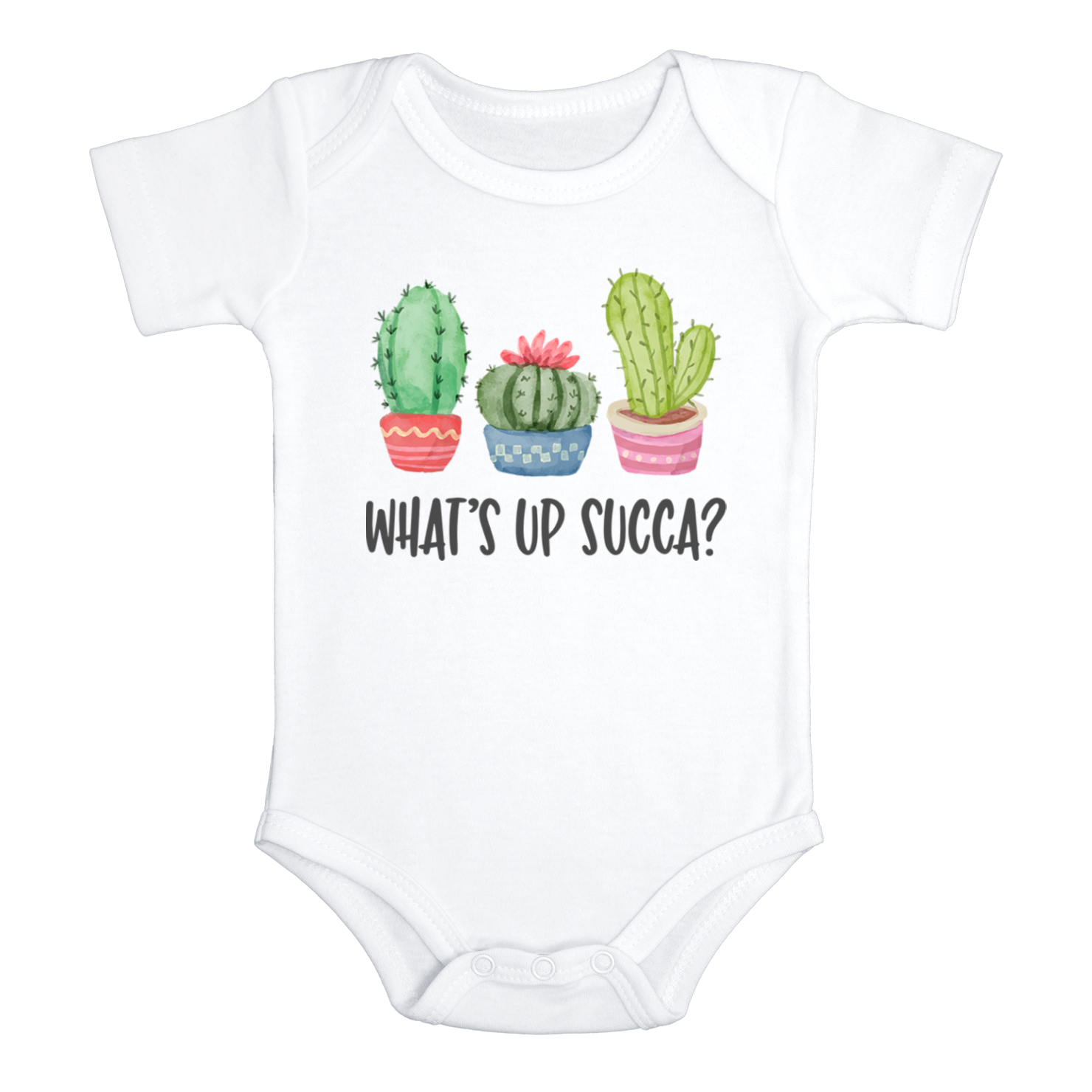 WHAT UP SUCCA? Funny baby onesies Succulent bodysuit (white: short or long sleeve)