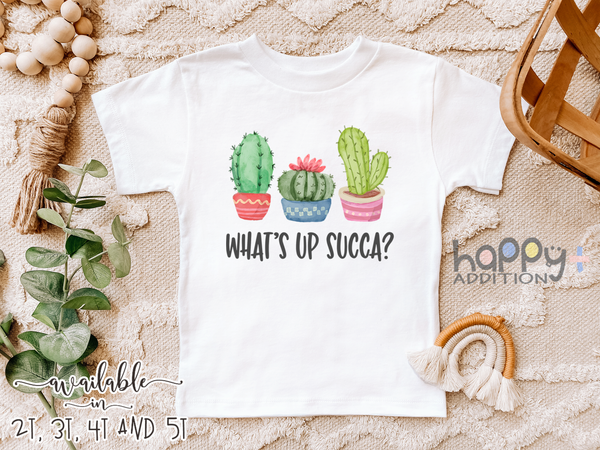 WHAT UP SUCCA? Funny baby onesies Succulent bodysuit (white: short or long sleeve)