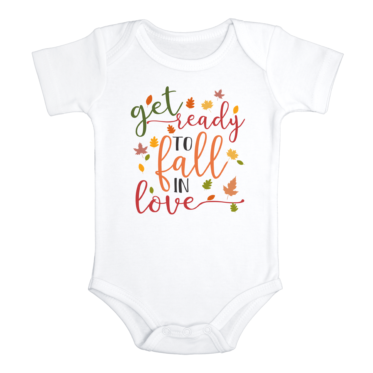 GET READY TO FALL IN LOVE Funny baby onesies bodysuit (white: short or long sleeve)