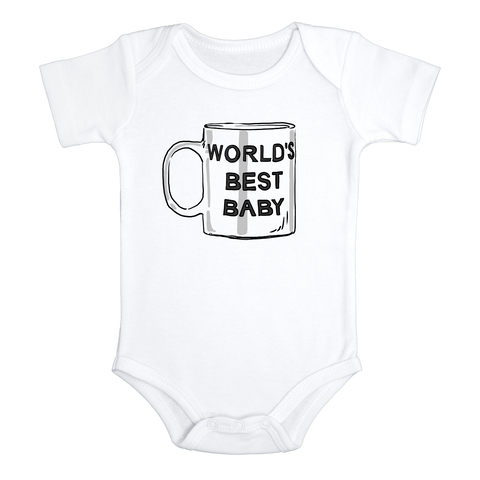 WORLD'S BEST BABY Funny the office baby onesies bodysuit (white: short or long sleeve)