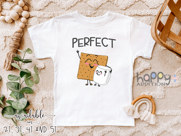 PERFECT TOGETHER: GRAHM CRACKER SMORES Funny Twin Babies Onesie Baby Girl Body Suit  (white: short or long sleeve) toddler 3t 4t 5t Available