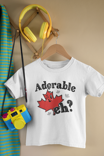 ADORABLE EH Funny Canadian baby Canada onesies bodysuit (white: short or long sleeve)