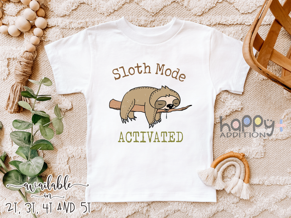 SLOTH MODE ACTIVATED Funny Baby Bodysuit Cute Sloth Onesie (white: short or long sleeve)