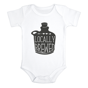 LOCALLY BREWED Funny Baby Bodysuit/ Love Family Onesie White - HappyAddition
