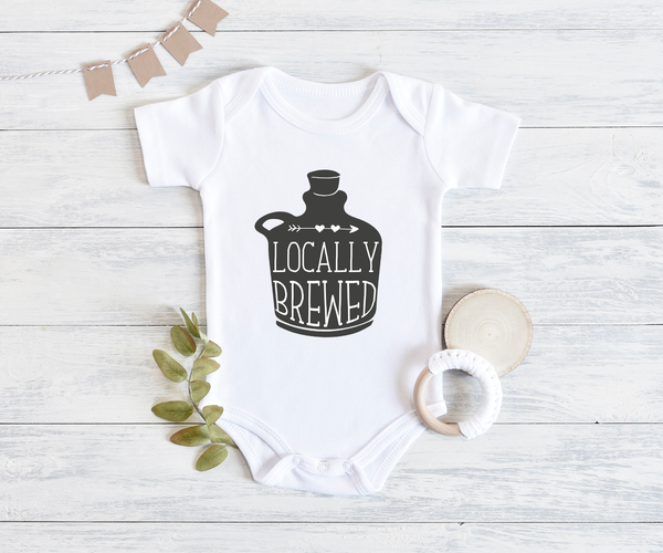 LOCALLY BREWED Funny Baby Bodysuit/ Love Family Onesie White - HappyAddition