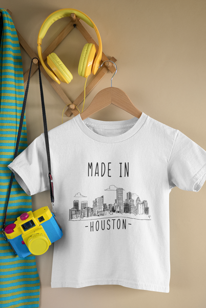 MADE IN HOUSTON Texas Cute baby onesies bodysuit (white: short or long sleeve)