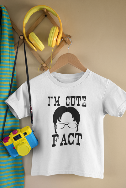 I'M CUTE FACT Funny the office baby onesies bodysuit (white: short or long sleeve)