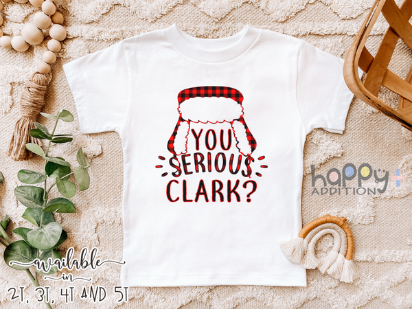 YOU SERIOUS CLARK? Funny baby onesies Christmas bodysuit (white: short or long sleeve)