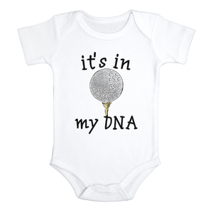 IT'S IN MY DNA GOLF Funny baby sports fan onesies math bodysuit (white: short or long sleeve)