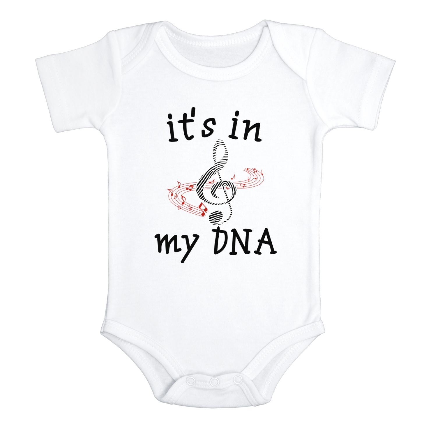 IT'S IN MY DNA MUSIC Funny baby Musician onesies math bodysuit (white: short or long sleeve)