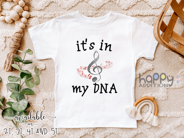 IT'S IN MY DNA MUSIC Funny baby Musician onesies math bodysuit (white: short or long sleeve)