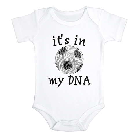 IT'S IN MY DNA SOCCER Funny baby Sports onesies math bodysuit (white: short or long sleeve)