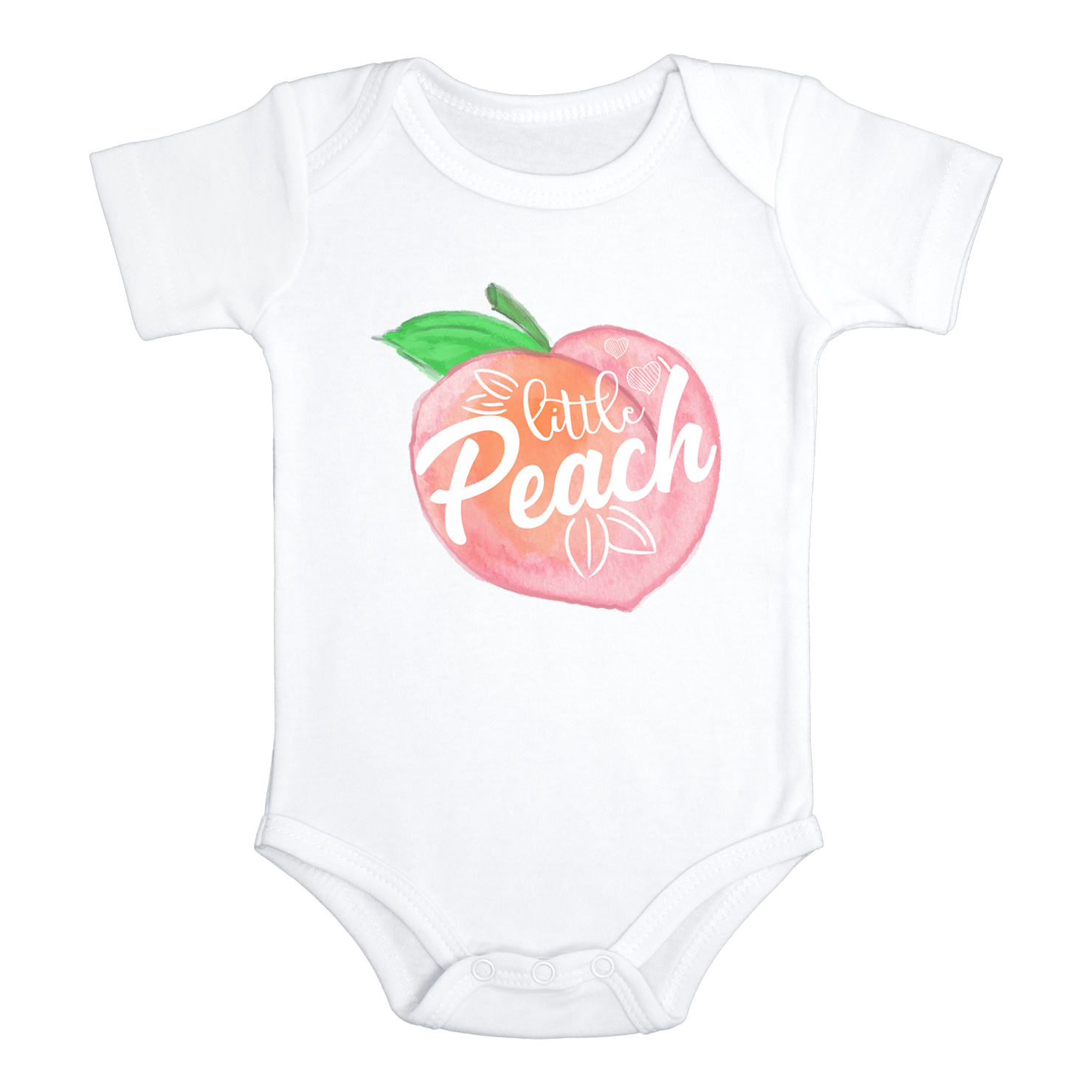 LITTLE PEACH Funny Georgia Peach Baby Bodysuit Cute Fruit Onesie White - HappyAddition