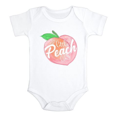 LITTLE PEACH Funny Georgia Peach Baby Bodysuit Cute Fruit Onesie White - HappyAddition