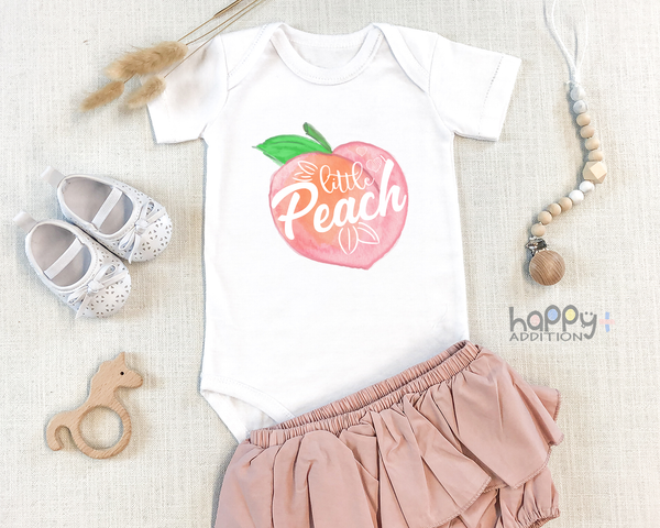 LITTLE PEACH Funny Georgia Peach Baby Bodysuit Cute Fruit Onesie White - HappyAddition