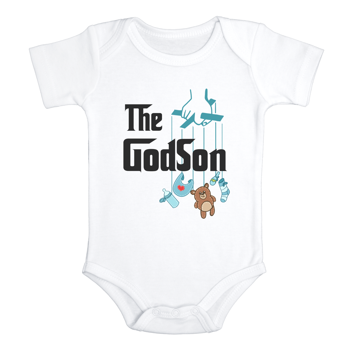 THE GODSON Funny baby onesies the godfather bodysuit (white: short or long sleeve) - HappyAddition