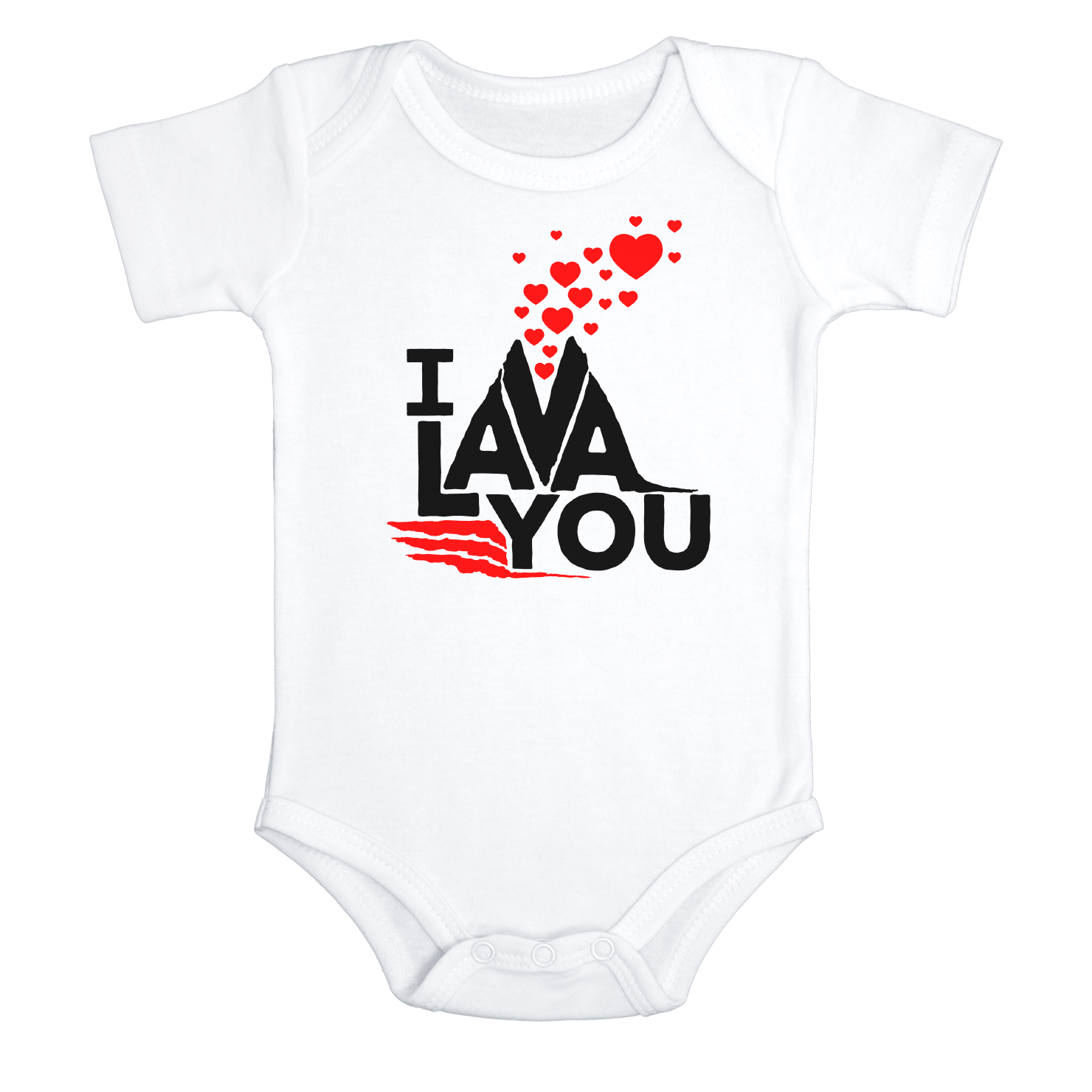 I LAVA YOU baby onesies Love Heart bodysuit (white: short or long sleeve)