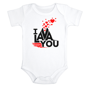 I LAVA YOU baby onesies Love Heart bodysuit (white: short or long sleeve)