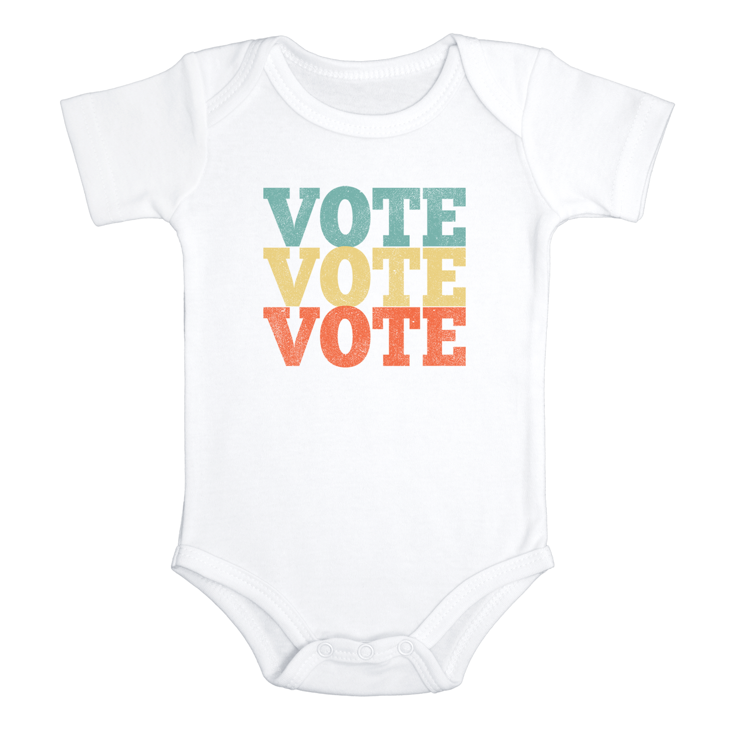 VOTE VOTE VOTE Funny baby onesies bodysuit (white: short or long sleeve) - HappyAddition