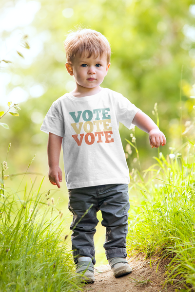 VOTE VOTE VOTE Funny baby onesies bodysuit (white: short or long sleeve)